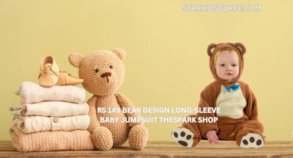 rs 149 bear design long-sleeve baby jumpsuit thespark shop